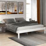 Red Barrel Studio® Platform Bed Wood in White, Size 36.0 H x 61.2 W x 80.7 D in | Wayfair 93FC2969C37A4A41A9B399AFC98ADEE5