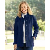 Appleseeds Women's Cabled Knit Jacket - Blue - 1X