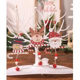 TENGY Ornaments Red - Red & White Christmas Characters Wood Ornament Set