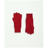Brooks Brothers Women's Merino Wool and Cashmere Blend Cable Knit Gloves | Red