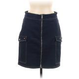 Sonia by Sonia Rykiel Denim Skirt: Blue Print Bottoms - Women's Size 40