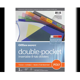 Office Depot Brand Double-Pocket Insertable Plastic Divider, 8-Tab, 9in x 11in, Assorted Colors