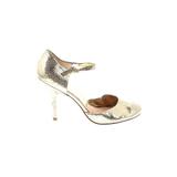 Jessica Simpson Heels: Pumps Stilleto Cocktail Party Gold Shoes - Women's Size 9 1/2 - Round Toe