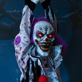 The Holiday Aisle® Halloween Animated Hanging Clown w/ Glowing Eyes Creepy Sound & Shaking Body Halloween Decoration, Size 60.0 H in | Wayfair