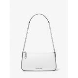 Michael Kors Empire Medium Leather Chain-Link Pochette White One Size