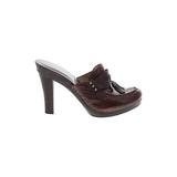 MICHAEL Michael Kors Mule/Clog: Slip On Platform Casual Burgundy Solid Shoes - Women's Size 10 - Round Toe