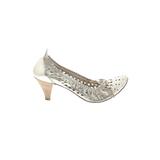 Momenti Heels: Slip-on Kitten Heel Casual Silver Shoes - Women's Size 36 - Pointed Toe