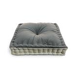 StyleCraft Meditation Cushions Smoke - Smoke Gray & Flax Velvet 22'' Sterling Floor Pillow