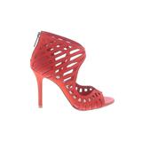 Bloch Heels: Red Solid Shoes - Women's Size 5 - Peep Toe