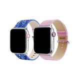 Waloo Replacement Bands Blue - Blue & Pink Glitter Band Replacement for Apple Watch Set