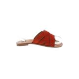 FRYE Sandals: Slide Stacked Heel Casual Red Print Shoes - Women's Size 6 - Open Toe