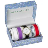 Laura Ashley Women's Watch Set 5 Interchangeable Straps, Gold