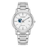 Women's Citizen Watch Silver Case Western Reserve Spartans Eco-Drive White Dial Stainless Steel