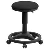 Flash Furniture WL-905DG-GG Ergonomic Backless Rolling Stool w/ Black Fabric Seat Commercial Office Furniture