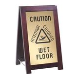Cal-Mil 851-WET Wet Floor Sign w/ Wood Frame, 12 x 4 x 20" High, Gold