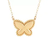 Belk & Co Beaded Butterfly Necklace In 10K Yellow Gold, 18 In