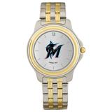 Men's Miami Marlins Silver Dial Two-Tone Wristwatch