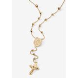 Women's Rosary Style Necklace In Gold-Plated Sterling Silver by PalmBeach Jewelry in Gold