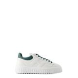 And Green Leather H-stripes Sneakers