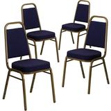 Flash Furniture Metal Back Side Chair in Purple Upholstered/Metal in Indigo/Yellow, Size 36.0 H x 17.0 W x 20.0 D in | Wayfair 4FDBHF1AG0849