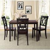 Rosalind Wheeler 5-Piece Dining Table Set Home Kitchen Table & Chairs Wood Dining Set in Black | Wayfair 9E4C06AF539A416695B3213F1D524959