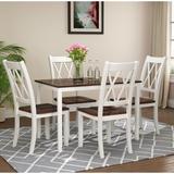 Rosalind Wheeler 5-Piece Dining Table Set Home Kitchen Table & Chairs Wood Dining Set in White | Wayfair E27381F47A644E72B310AB582EDE6F72