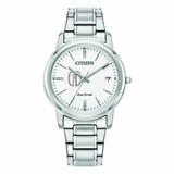 Women's Citizen Watch Silver Trinity Tigers Eco-Drive White Dial Stainless Steel