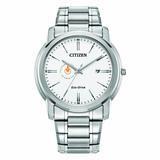 Men's Citizen Watch Silver Culinary Institute of America Steels Eco-Drive White Dial Stainless Steel