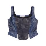 Front-zip Leather Corset