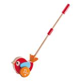 Hape Toys Push and Pull Toys Multi - Red & Blue Bird Sings Lilly Musical Push-Along Toy