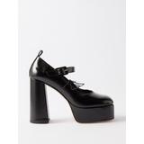 Heart-toe Leather Platform Mary Jane Pumps - Black - Simone Rocha Heels