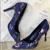 Anthropologie Shoes | Anthropologie Satinbrocade Stiletto Pump Heel | Color: Blue/Pink | Size: Various