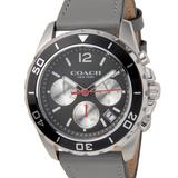 Coach Accessories | Coach Kent Grey Dial Grey Leather Strap Watch For Men - 14602561 | Color: Gray/Silver | Size: Os