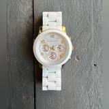 Michael Kors Accessories | Michael Kors Women’s White Runway Watch 38mm | Color: Gold/White | Size: Os