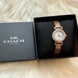 Coach Accessories | Coach Madison Stainless Steel Mini Crystal Bracelet Watch, 24mm Rose Gold | Color: Gold | Size: Os