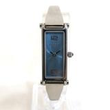 Gucci Accessories | Gucci 1500l Quartz Light Blue Dial Bangle Watch Ladies | Color: Silver | Size: Os