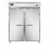 Continental D2RFESNSA 57" 2 Section Commercial Refrigerator Freezer - Solid Doors, Top Compressor, 115v, Silver