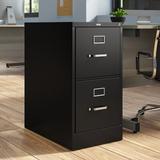 HON 510 Series 2-Drawer Vertical Filing Cabinet Metal/Steel in Black, Size 29.0 H x 14.94 W x 25.06 D in | Wayfair HON512PP