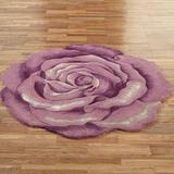 Becca Bloom Rose Floral Rug Lavender, 6' Round, Lavender