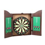 Trademark Games TGT 10 Piece Dartboard Cabinet Set in Realistic Walnut in Black/Brown/Gray, Size 25.0 H x 20.0 W x 3.25 D in | Wayfair 15-DG910
