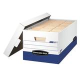 Fellowes Mfg. Co. Bankers Box Presto Maximum Strength Storage Box, Ltr 24", We, 12/Carton Corrugated in Blue/White | Wayfair FEL0063101