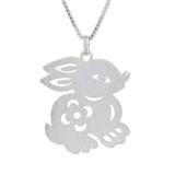 'Chinese Zodiac Rabbit' - Handcrafted Sterling Silver Pendant Neck
