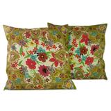'Floral Paradise' (pair) - Handmade Floral Patterned Cushion Covers