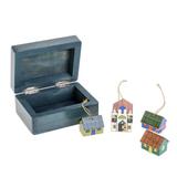 Village,'Handmade Christmas Wood Ornaments (Set of 4)'