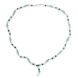 'Natural Beauty' - Handcrafted Beaded Jade and Quartz Necklace