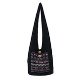 'Tribal Tradition' - Cotton and Hemp Embroidered Sling Handbag