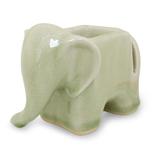'Green Elephant' - Celadon Ceramic Card Holder