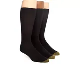 Gold Toe Men's Metropolitan 3-Pack Crew Dress Socks, Black, M (10 - 13)