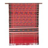 Cotton throw, 'Festive India' - Cotton Striped Throw India Fair Trade