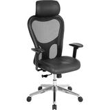 Lorell Mesh Task Chair Wood/Aluminum/Upholstered in Black/Brown/Gray, Size 44.1 H x 24.9 W x 23.6 D in | Wayfair 85035
